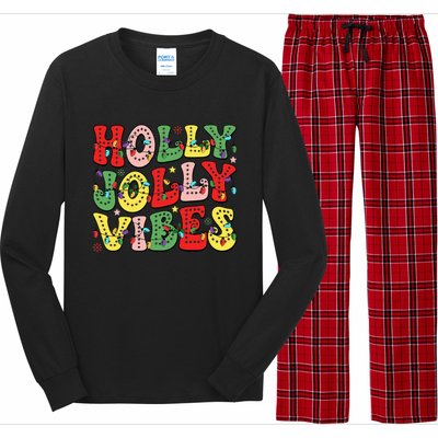 Christmas Vibes Holly Christmas Jolly Santa Winter Xmas 2024 Long Sleeve Pajama Set