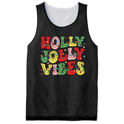 Christmas Vibes Holly Christmas Jolly Santa Winter Xmas 2024 Mesh Reversible Basketball Jersey Tank