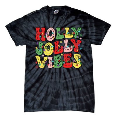 Christmas Vibes Holly Christmas Jolly Santa Winter Xmas 2024 Tie-Dye T-Shirt