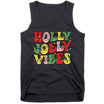 Christmas Vibes Holly Christmas Jolly Santa Winter Xmas 2024 Tank Top