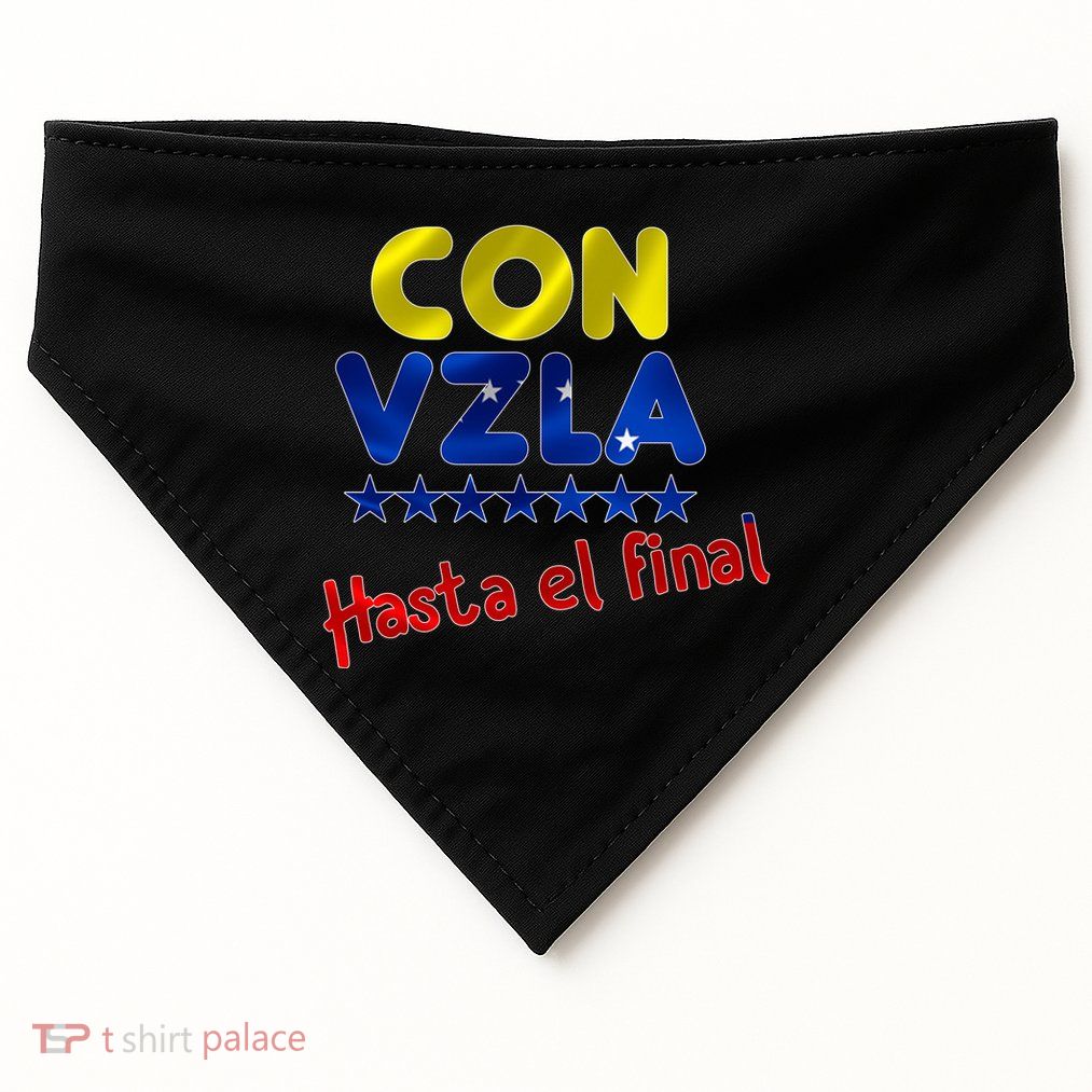 Con Venezuela Hasta El Final USA-Made Doggie Bandana