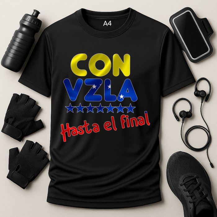 Con Venezuela Hasta El Final Cooling Performance Crew T-Shirt