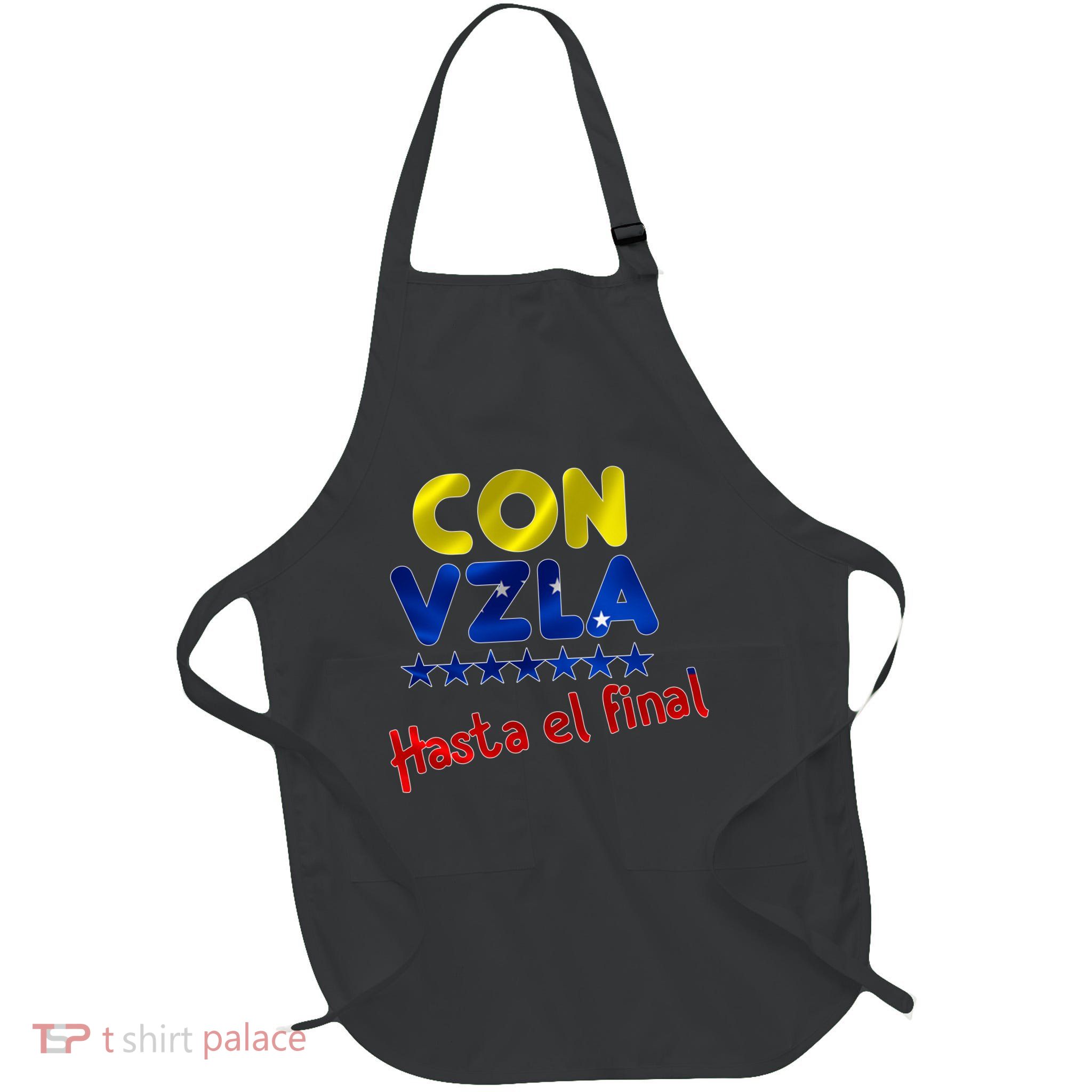 Con Venezuela Hasta El Final Full-Length Apron With Pockets