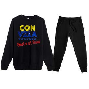 Con Venezuela Hasta El Final Premium Crewneck Sweatsuit Set