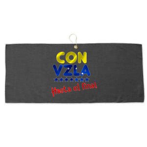 Con Venezuela Hasta El Final Large Microfiber Waffle Golf Towel