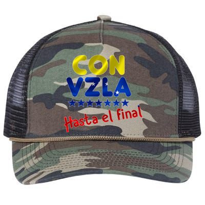 Con Venezuela Hasta El Final Retro Rope Trucker Hat Cap