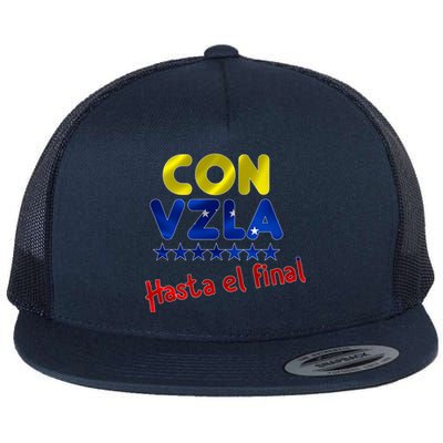 Con Venezuela Hasta El Final Flat Bill Trucker Hat