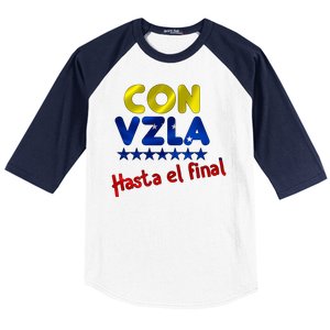 Con Venezuela Hasta El Final Baseball Sleeve Shirt