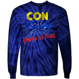 Con Venezuela Hasta El Final Tie-Dye Long Sleeve Shirt