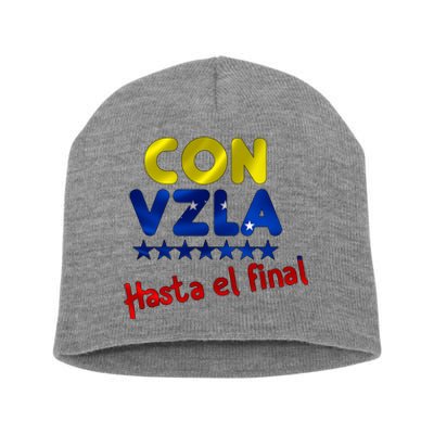 Con Venezuela Hasta El Final Short Acrylic Beanie