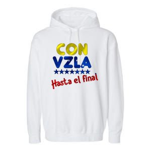 Con Venezuela Hasta El Final Garment-Dyed Fleece Hoodie