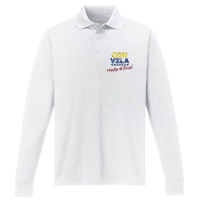 Con Venezuela Hasta El Final Maria Corina Machado Edmundo Performance Long Sleeve Polo