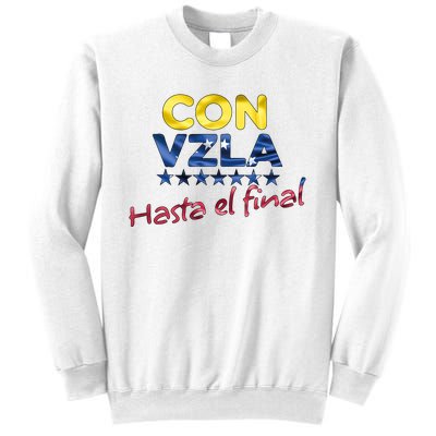 Con Venezuela Hasta El Final Maria Corina Machado Edmundo Sweatshirt