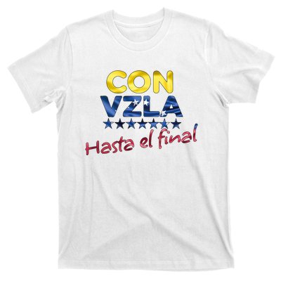 Con Venezuela Hasta El Final Maria Corina Machado Edmundo T-Shirt