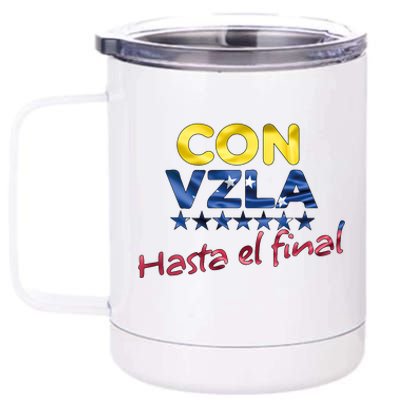 Con Venezuela Hasta El Final Maria Corina Machado Edmundo 12 oz Stainless Steel Tumbler Cup