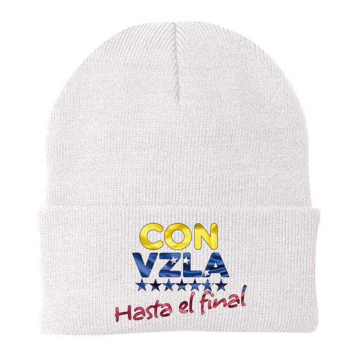 Con Venezuela Hasta El Final Maria Corina Machado Edmundo Knit Cap Winter Beanie