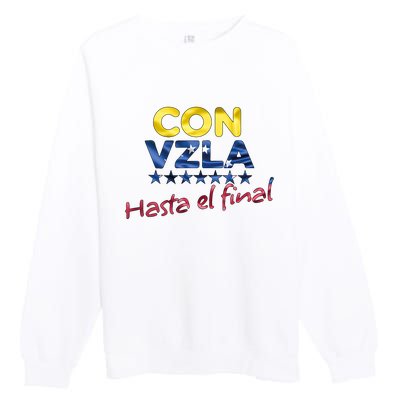 Con Venezuela Hasta El Final Maria Corina Machado Edmundo Premium Crewneck Sweatshirt