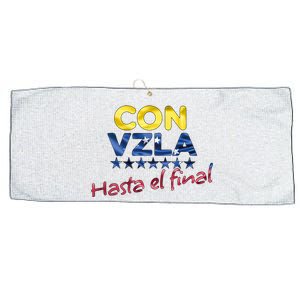 Con Venezuela Hasta El Final Maria Corina Machado Edmundo Large Microfiber Waffle Golf Towel