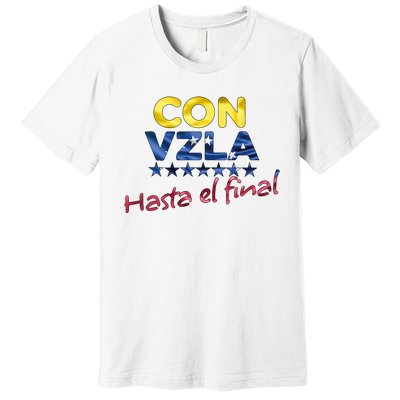 Con Venezuela Hasta El Final Maria Corina Machado Edmundo Premium T-Shirt