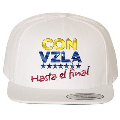 Con Venezuela Hasta El Final Maria Corina Machado Edmundo Wool Snapback Cap