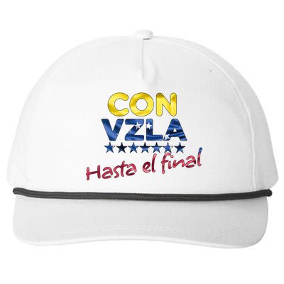 Con Venezuela Hasta El Final Maria Corina Machado Edmundo Snapback Five-Panel Rope Hat