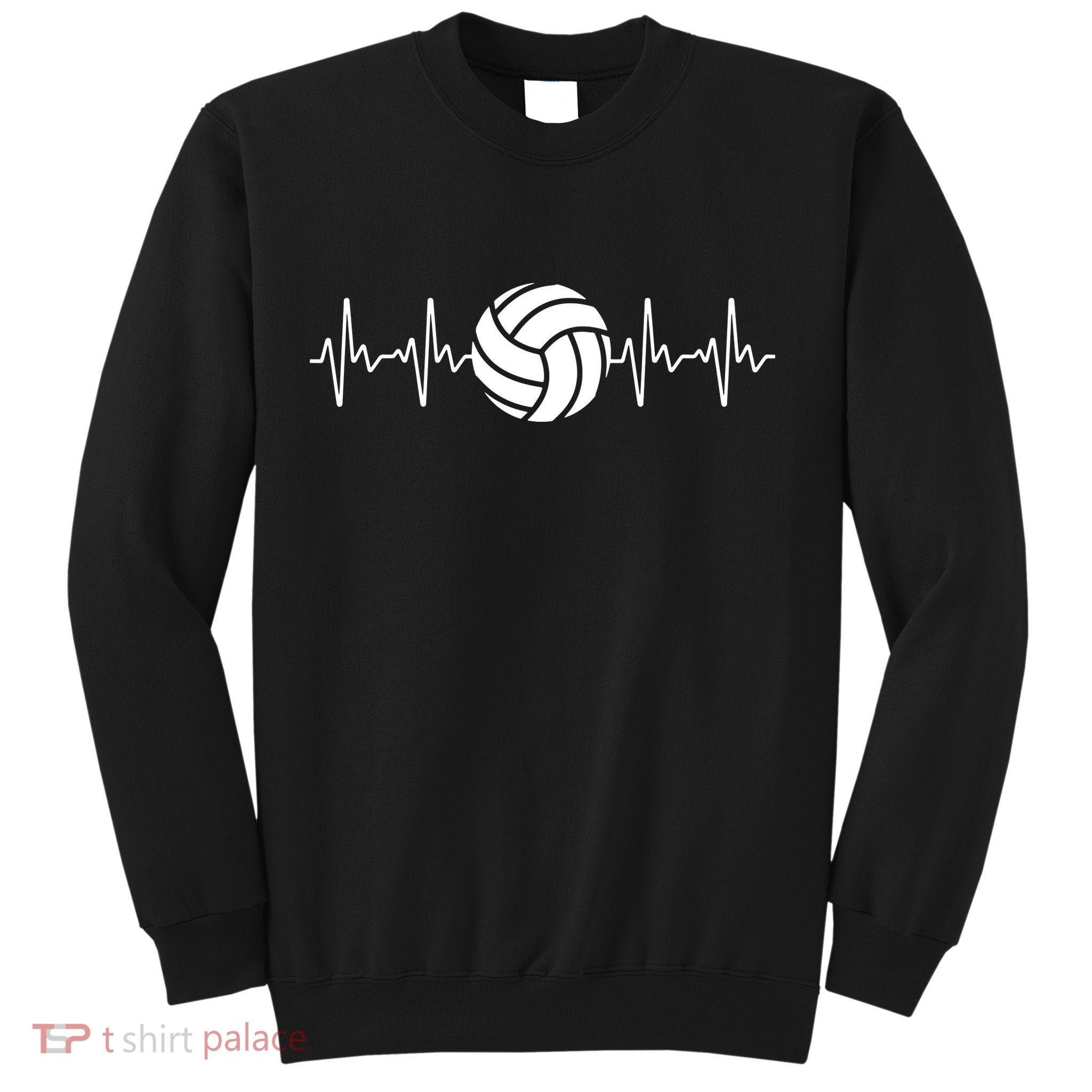Cool Volleyball Heartbeat Design Volleyball Coach Sweatshirt