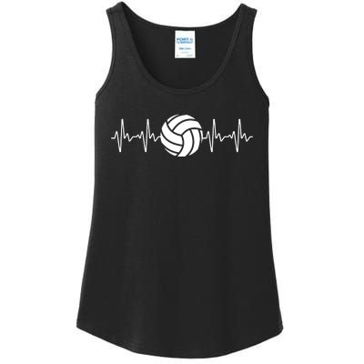 Cool Volleyball Heartbeat Design Volleyball Coach Ladies Essential Tank