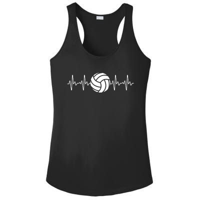 Cool Volleyball Heartbeat Design Volleyball Coach Ladies PosiCharge Competitor Racerback Tank