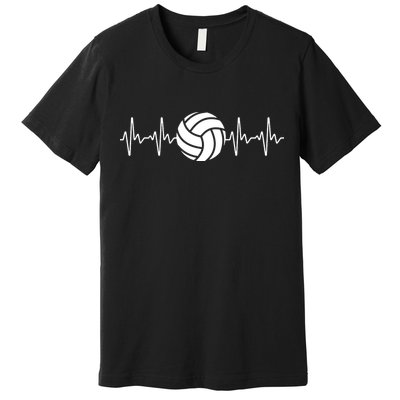 Cool Volleyball Heartbeat Design Volleyball Coach Premium T-Shirt