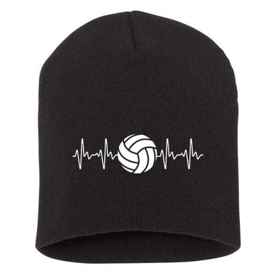 Cool Volleyball Heartbeat Design Volleyball Coach Short Acrylic Beanie