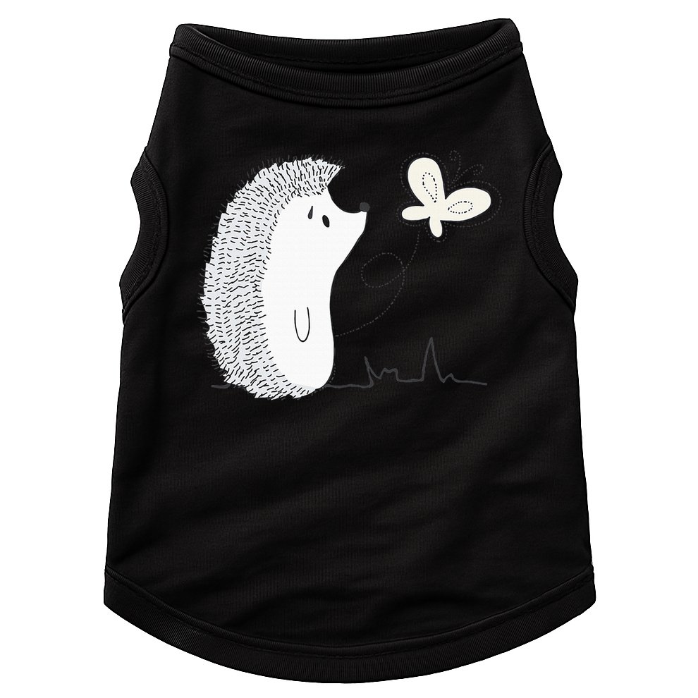 Cute Vintage Hedgehog & Butterfly Art & Gift G005287 Doggie Tank