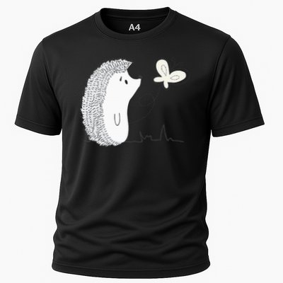 Cute Vintage Hedgehog & Butterfly Art & Gift G005287 Cooling Performance Crew T-Shirt