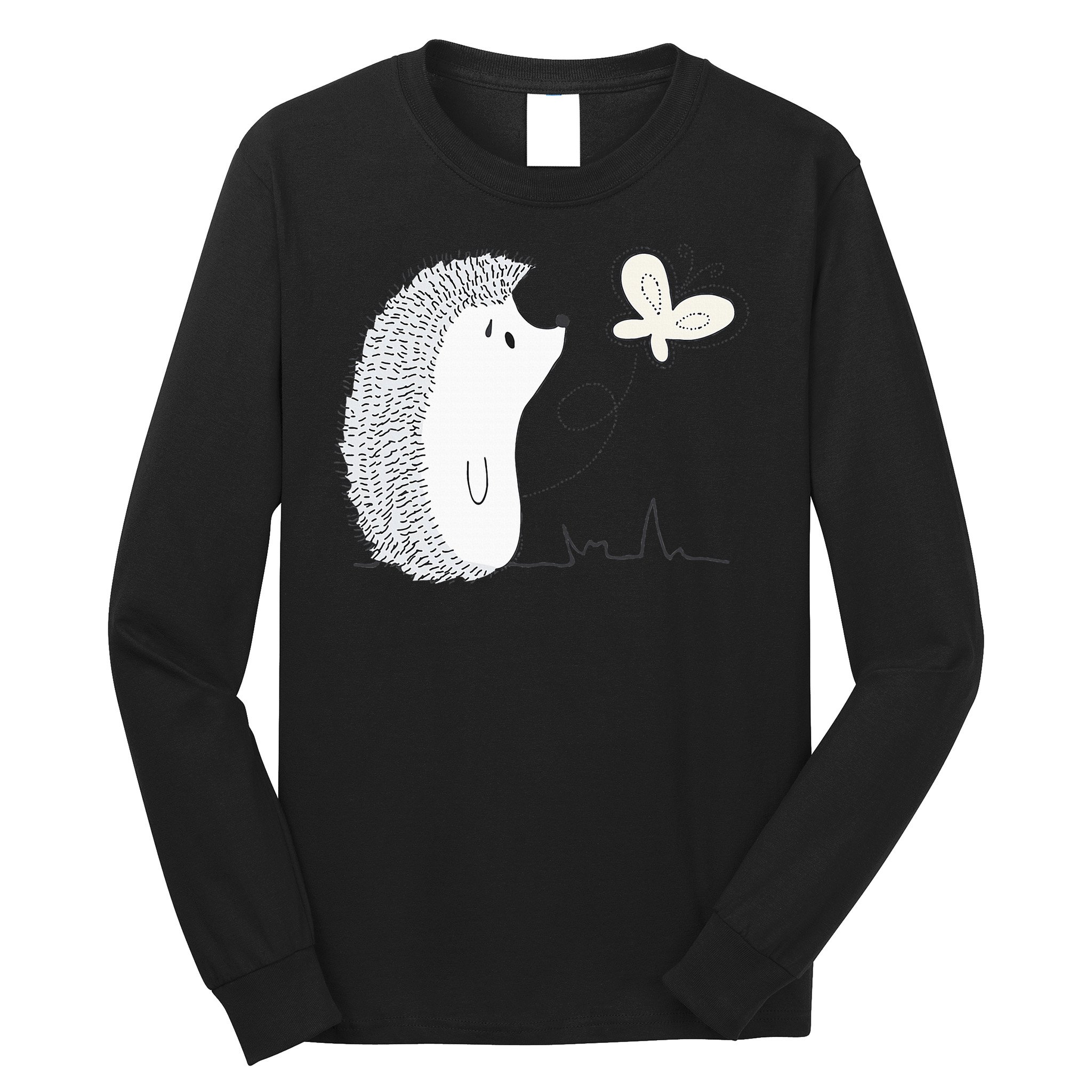 Cute Vintage Hedgehog & Butterfly Art & Gift G005287 Long Sleeve Shirt