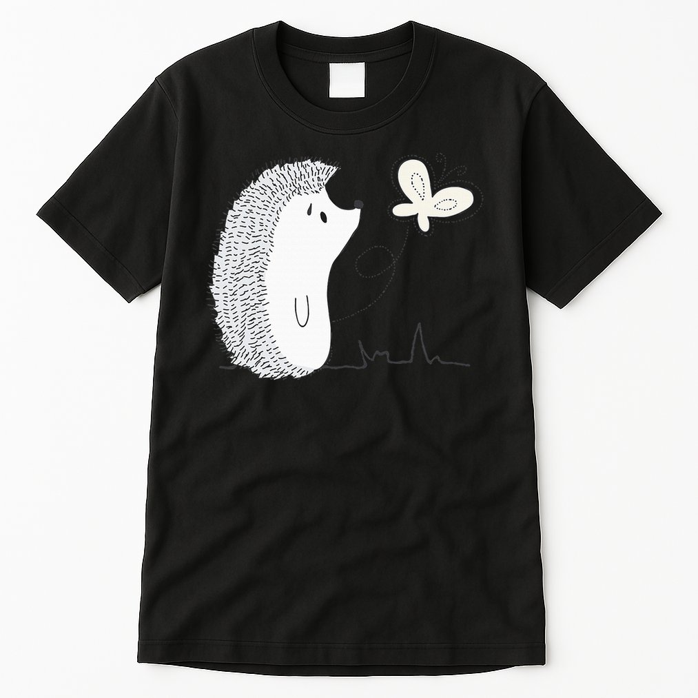 Cute Vintage Hedgehog & Butterfly Art & Gift G005287 Tall T-Shirt