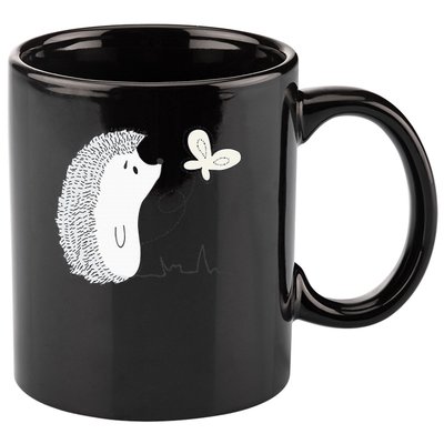 Cute Vintage Hedgehog & Butterfly Art & Gift G005287 11oz C Handle Ceramic Mug