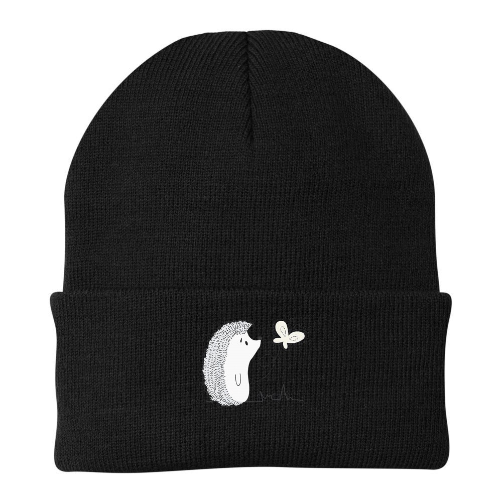 Cute Vintage Hedgehog & Butterfly Art & Gift G005287 Beanie