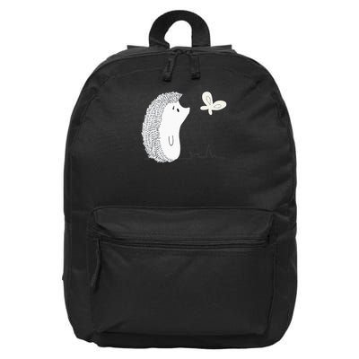 Cute Vintage Hedgehog & Butterfly Art & Gift G005287 16 in Basic Backpack