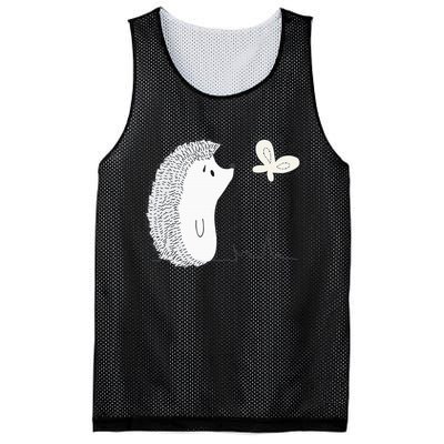 Cute Vintage Hedgehog & Butterfly Art & Gift G005287 Mesh Reversible Basketball Jersey Tank