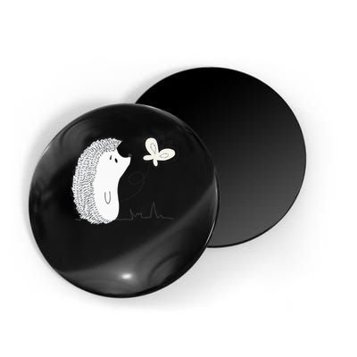 Cute Vintage Hedgehog & Butterfly Art & Gift G005287 Magnet