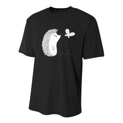 Cute Vintage Hedgehog & Butterfly Art & Gift G005287 Youth Performance Sprint T-Shirt