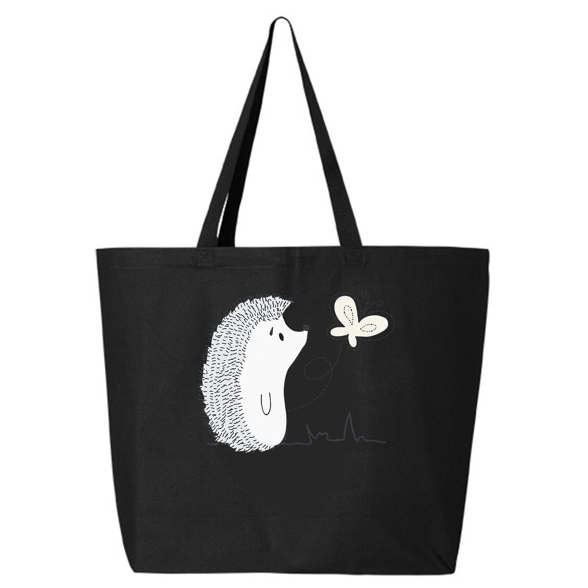 Cute Vintage Hedgehog & Butterfly Art & Gift G005287 25L Jumbo Tote