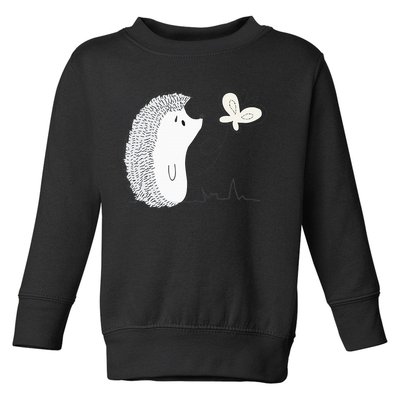 Cute Vintage Hedgehog & Butterfly Art & Gift G005287 Toddler Sweatshirt