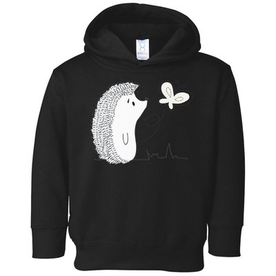 Cute Vintage Hedgehog & Butterfly Art & Gift G005287 Toddler Hoodie
