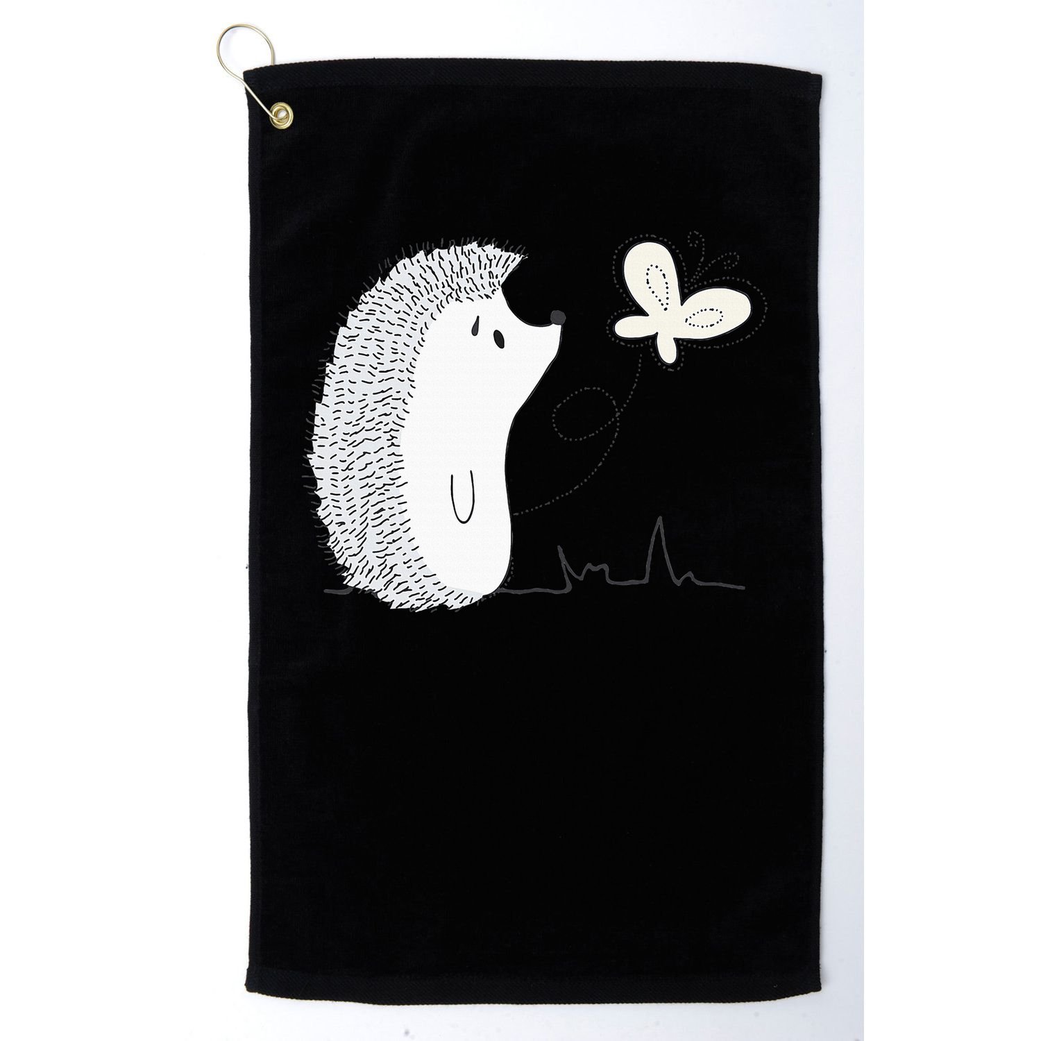 Cute Vintage Hedgehog & Butterfly Art & Gift G005287 Golf Towel
