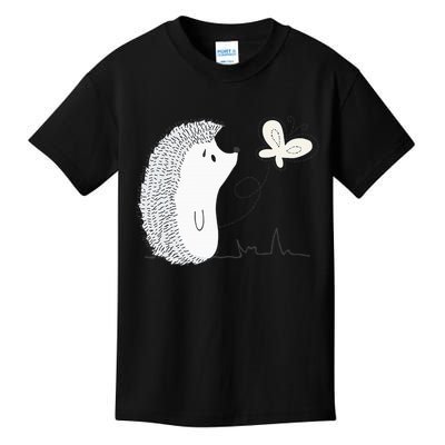 Cute Vintage Hedgehog & Butterfly Art & Gift G005287 Kids T-Shirt