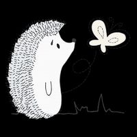 Cute Vintage Hedgehog & Butterfly Art & Gift G005287 Kids T-Shirt
