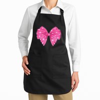 Cute Valentine Heart Print Ribbon Bow Apron