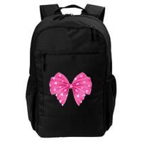 Cute Valentine Heart Print Ribbon Bow Backpack