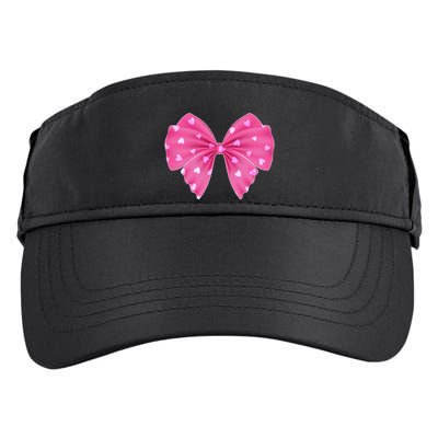Cute Valentine Heart Print Ribbon Bow Adult Drive Performance Visor