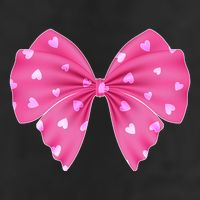 Cute Valentine Heart Print Ribbon Bow Golf Towel